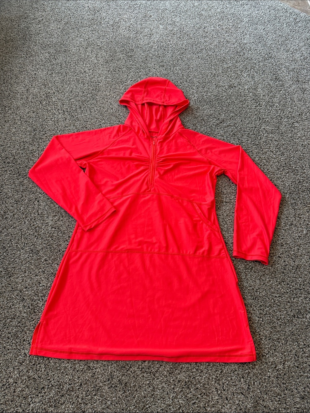 Bright Red Hooded Swim Cover-Up